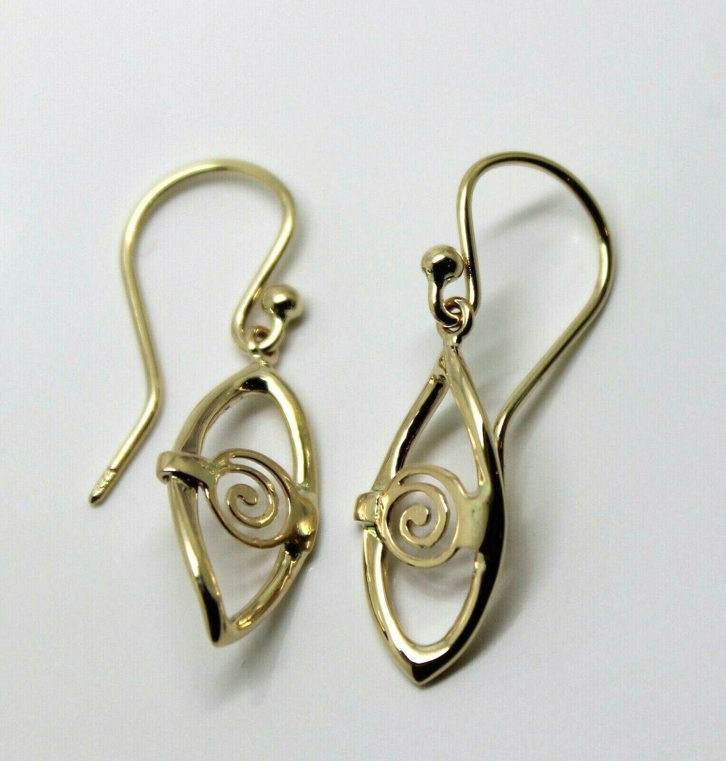 Kaedesigns New 9ct 9k Yellow, Rose or White Gold Dangle Drop Evil Eye Amulet Earrings