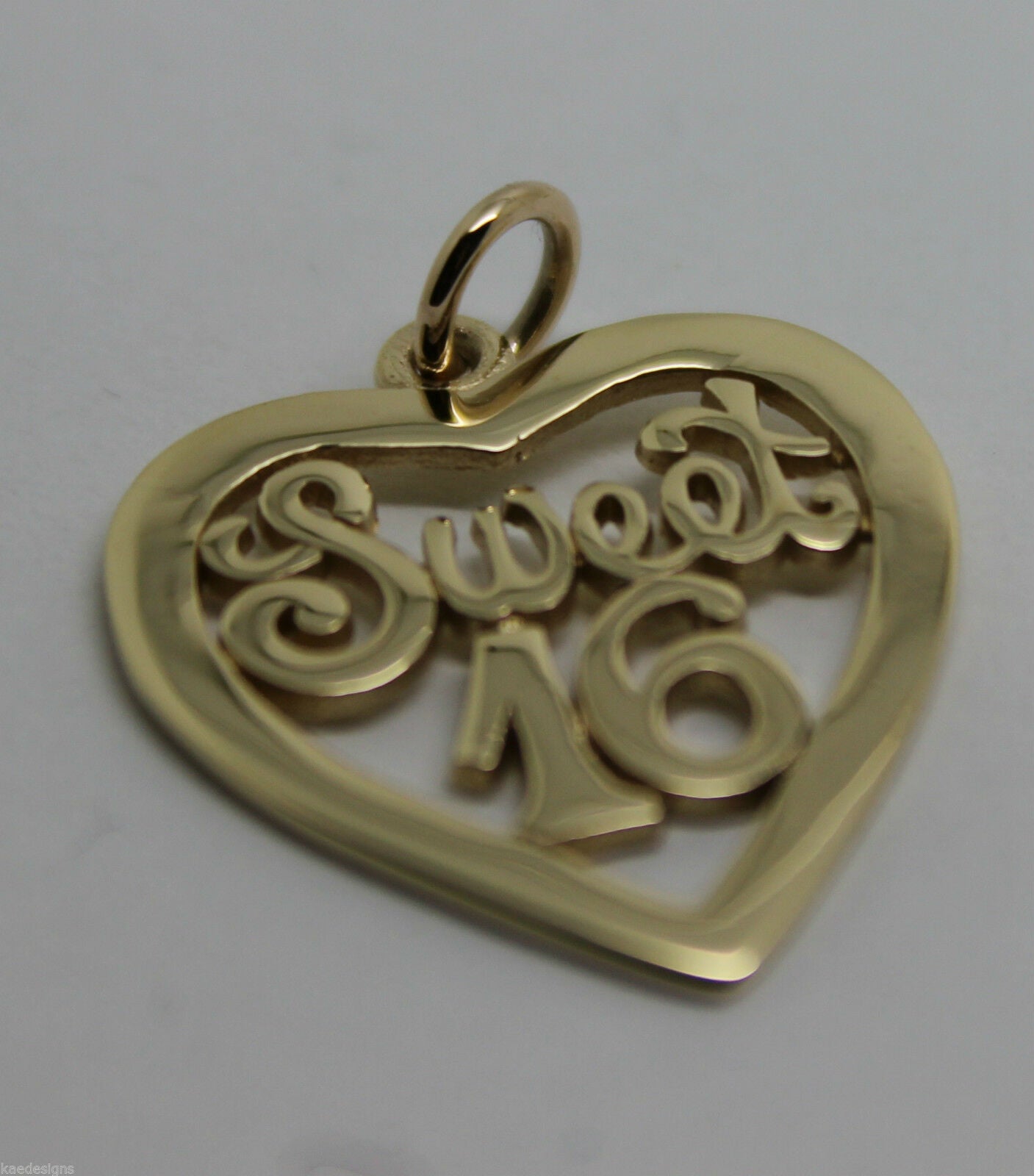 Kaedesigns Genuine 9ct Yellow or Rose or White Gold or Silver Sweet 16 Pendant
