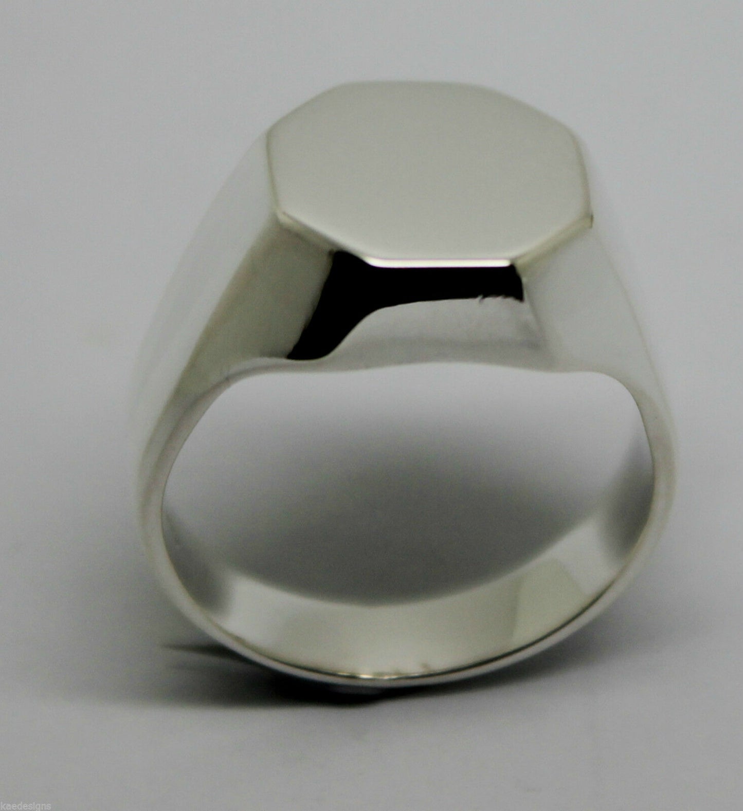 Heavy 9ct Yellow or Rose or White Gold or Sterling Silver Octagon Signet Ring