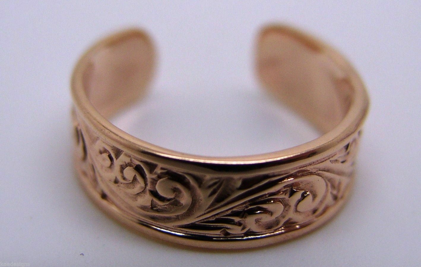 Genuine Solid 9ct Yellow or Rose or White Gold or Sterling Silver Weave Toe Ring 334