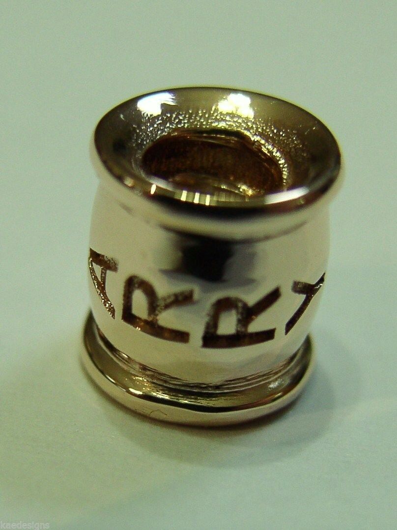 Genuine 9ct Yellow or Rose or White Gold or Sterling Silver Custom Made Barrel Bead With Your Name