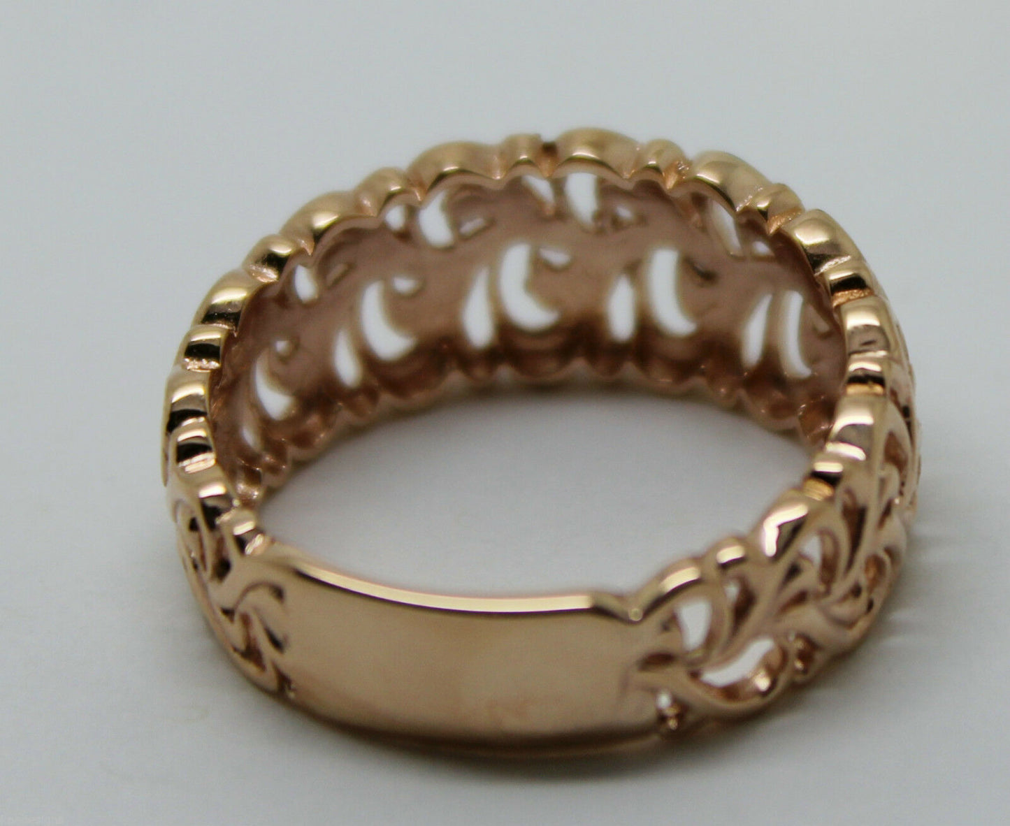 Genuine 9ct 375 Solid Rose Or Yellow Or White Gold Flower Filigree Ring In Your Size