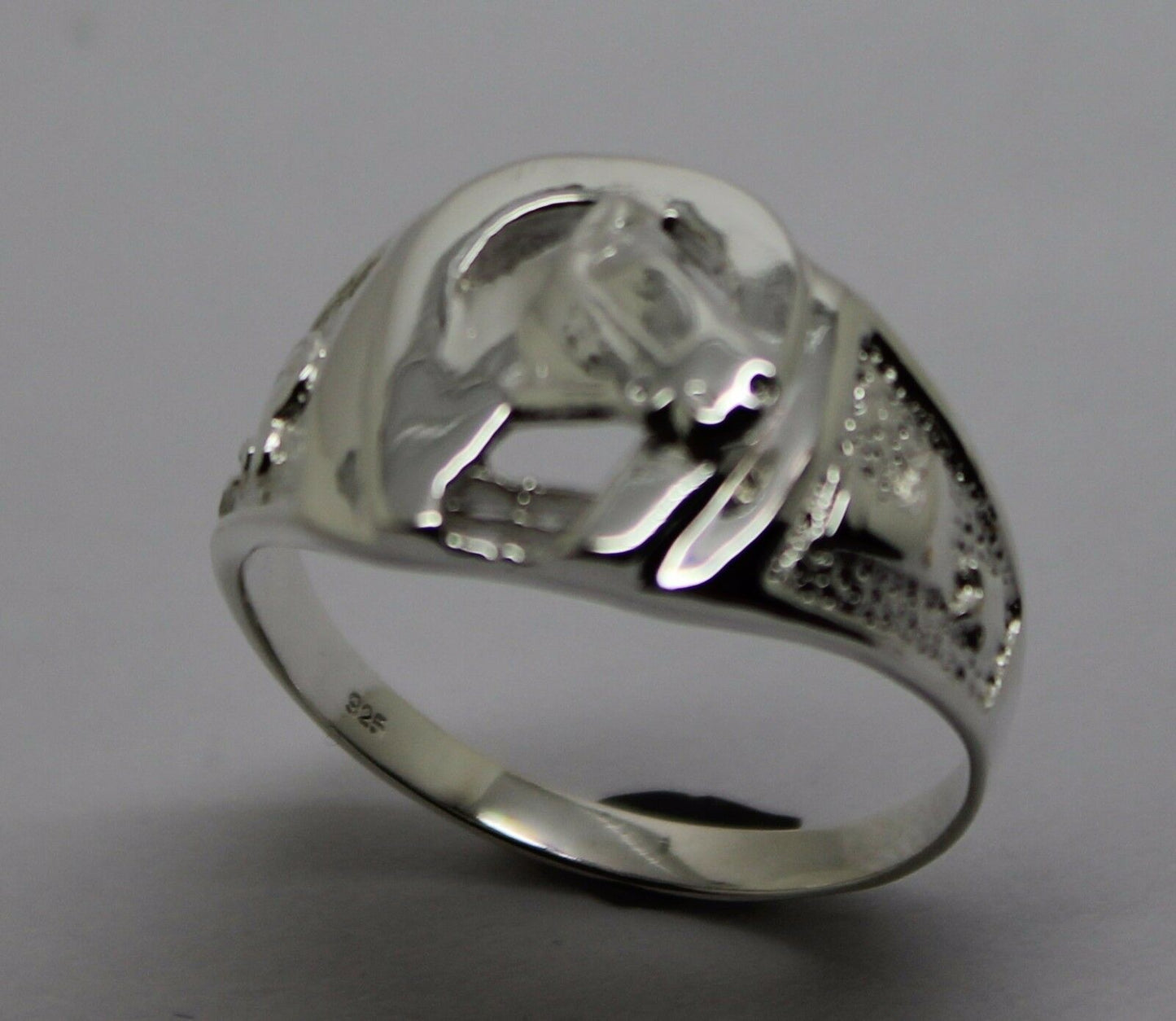 Size W Kaedesigns, New Genuine Sterling Silver Large Horse Shoe Ring 390