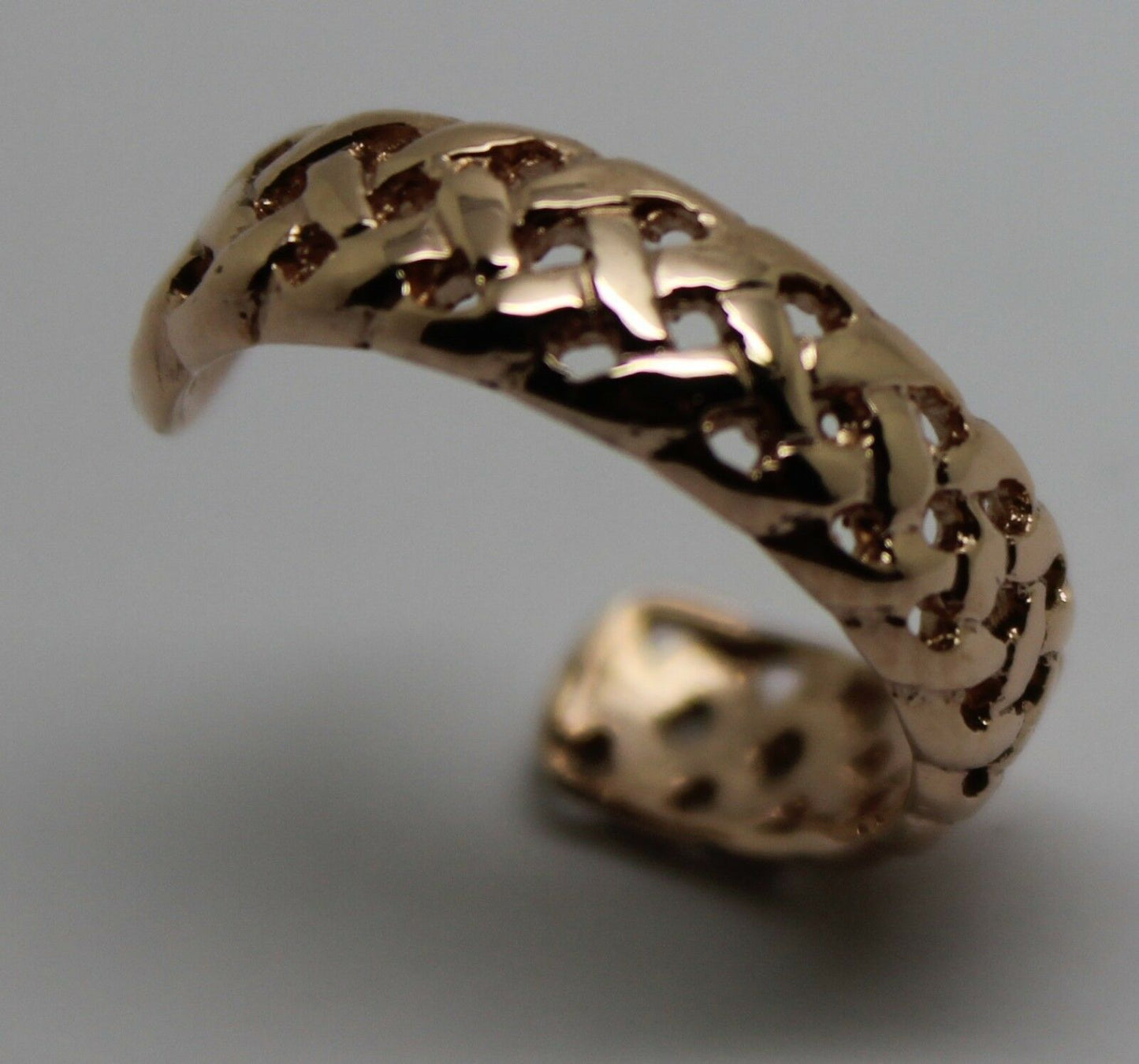 Genuine Solid 9ct Yellow or Rose or White Gold or Sterling Silver Weave Toe Ring 264