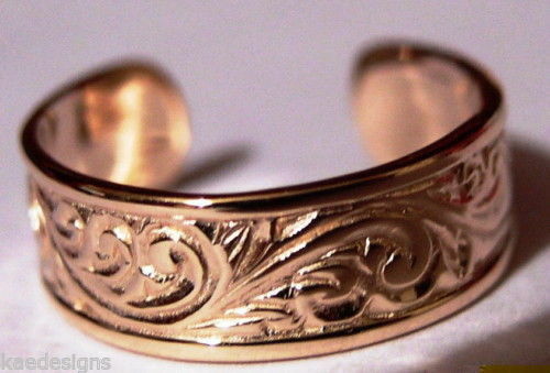 Genuine Solid 9ct Yellow or Rose or White Gold or Sterling Silver Weave Toe Ring 334