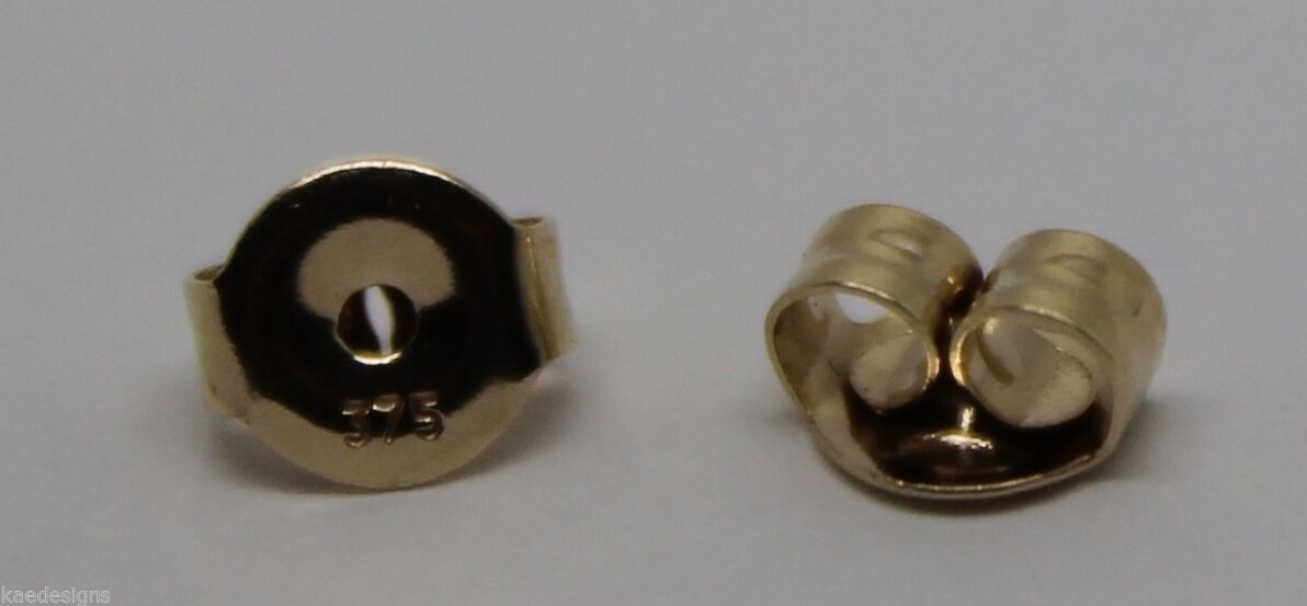 Genuine 9ct Yellow or Rose or White Gold or Sterling Silver Earring Medium butterfly backs 207