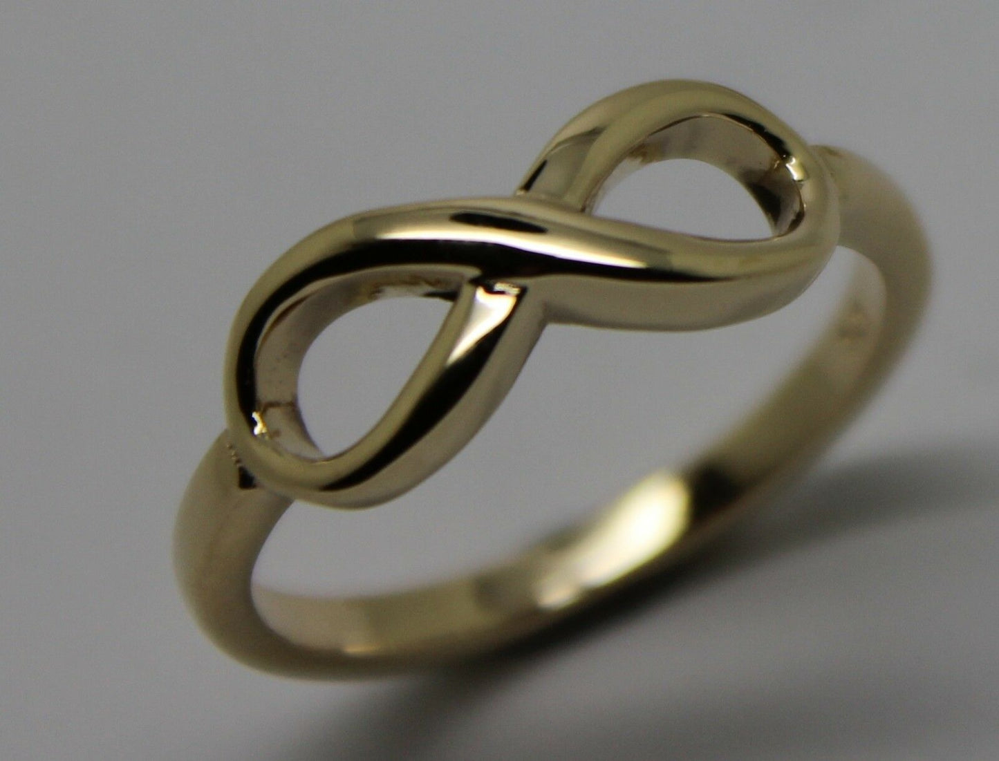 Genuine 9ct Yellow, Rose or White Gold Solid Infinity Ring Size J