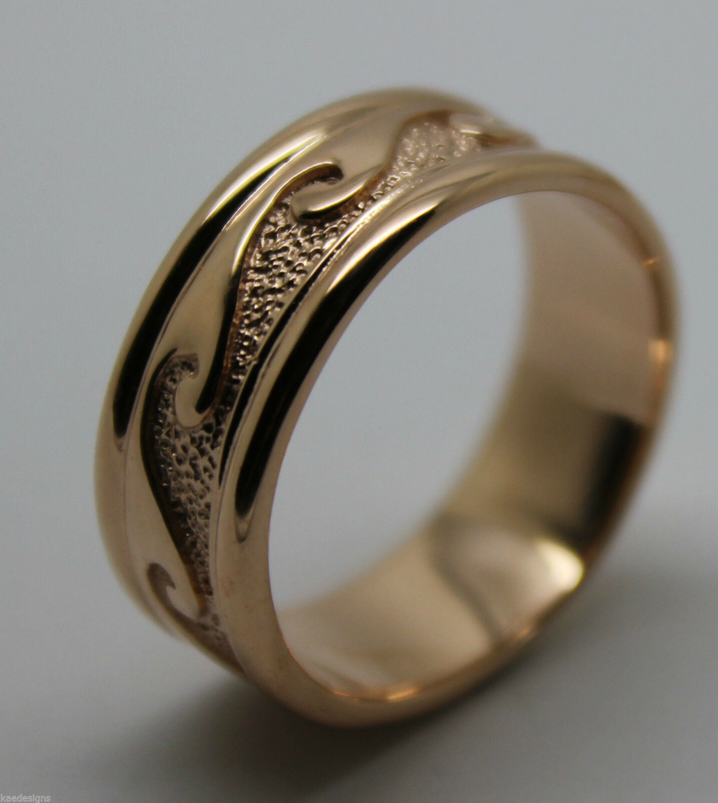 Small Size I / 4 258 Genuine Solid New 9ct 9kt Yellow, Rose or White Gold Surf Wave Ring