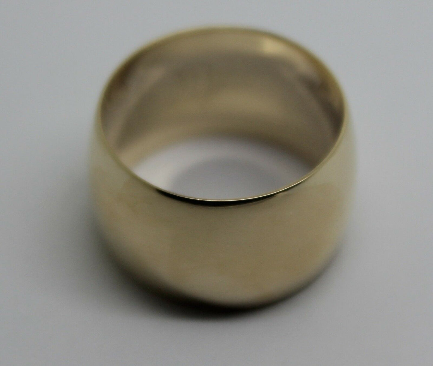 Genuine New Solid 9ct Yellow Gold Full Solid 12mm Wide Barrel Band Ring Size N