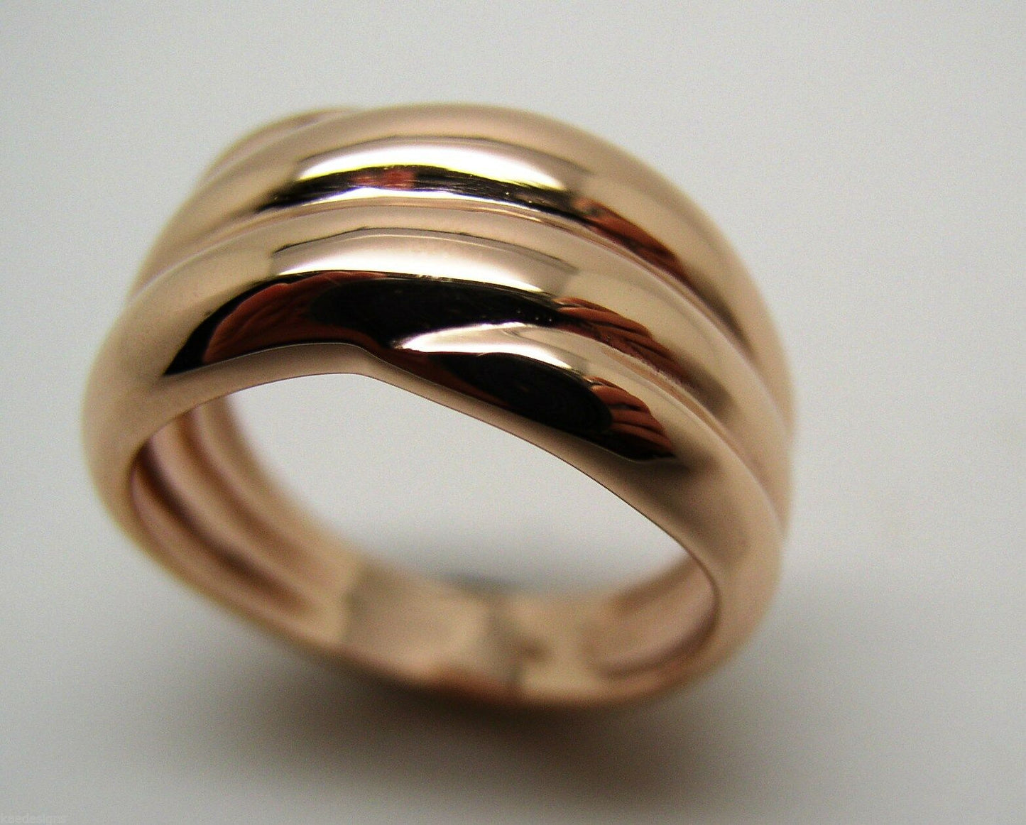 Kaedesigns Size T / 9 5/8 New Genuine 9ct 9k Yellow, Rose or White Gold Heavy Ridged Dome Ring