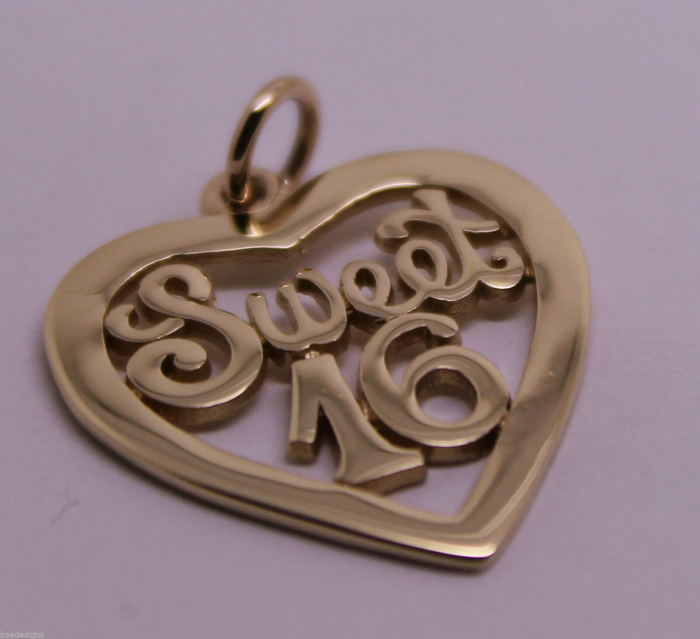 Kaedesigns Genuine 9ct Yellow or Rose or White Gold or Silver Sweet 16 Pendant