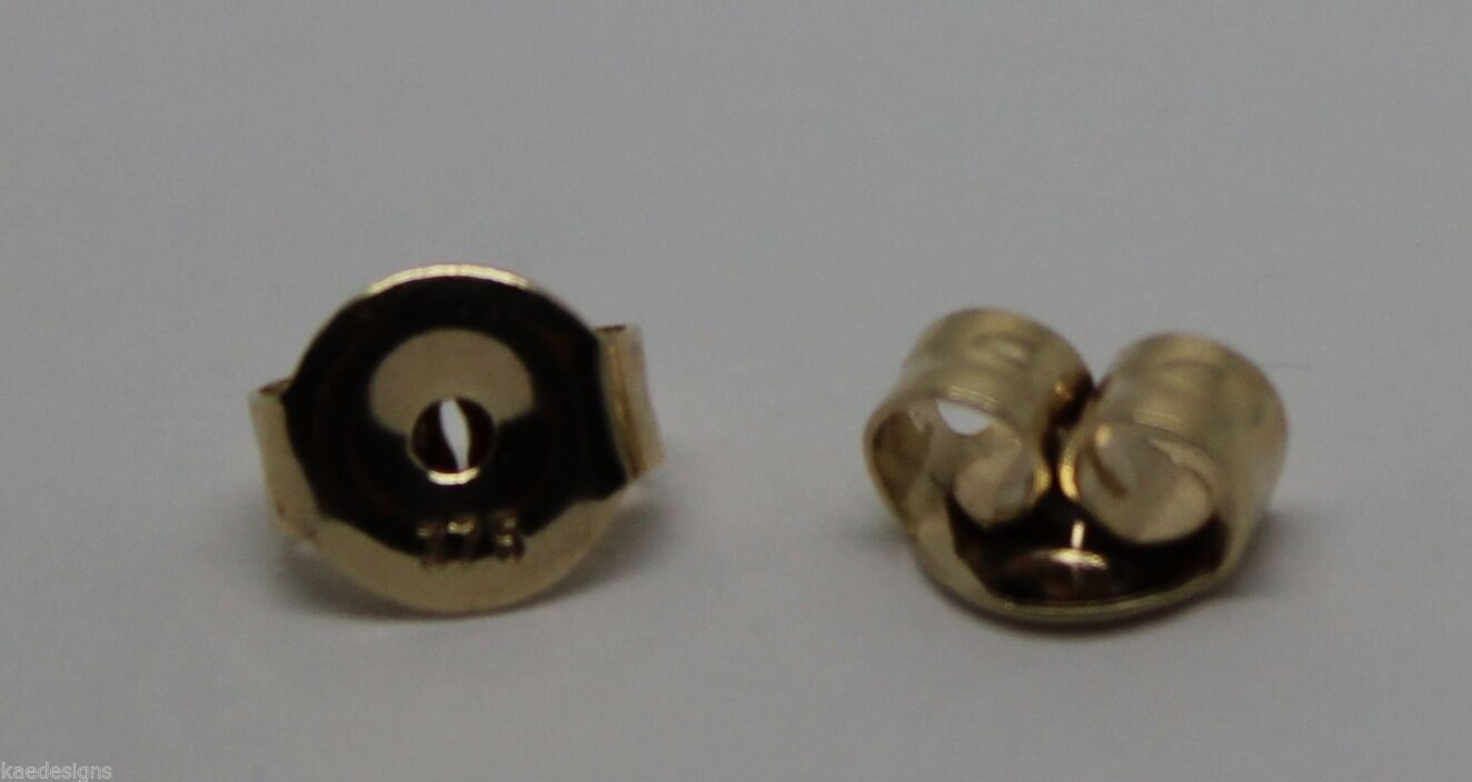 Genuine 9ct Yellow or Rose or White Gold or Sterling Silver Earring Medium butterfly backs 207