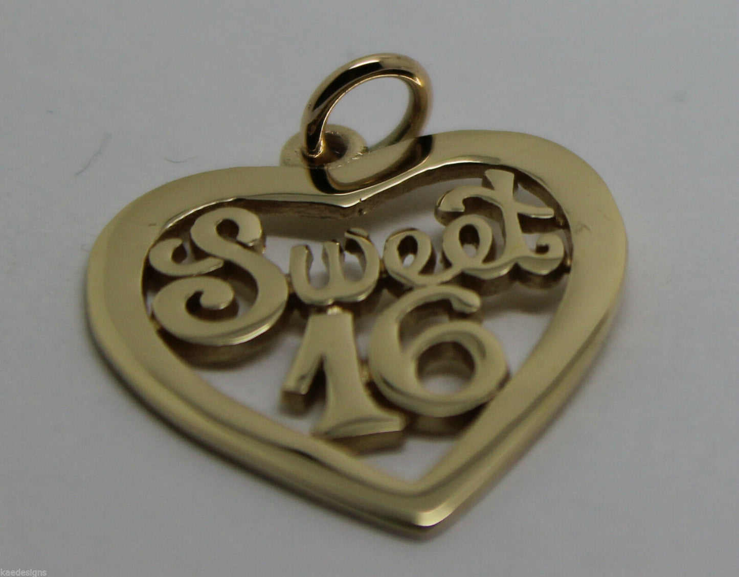Kaedesigns Genuine 9ct Yellow or Rose or White Gold or Silver Sweet 16 Pendant