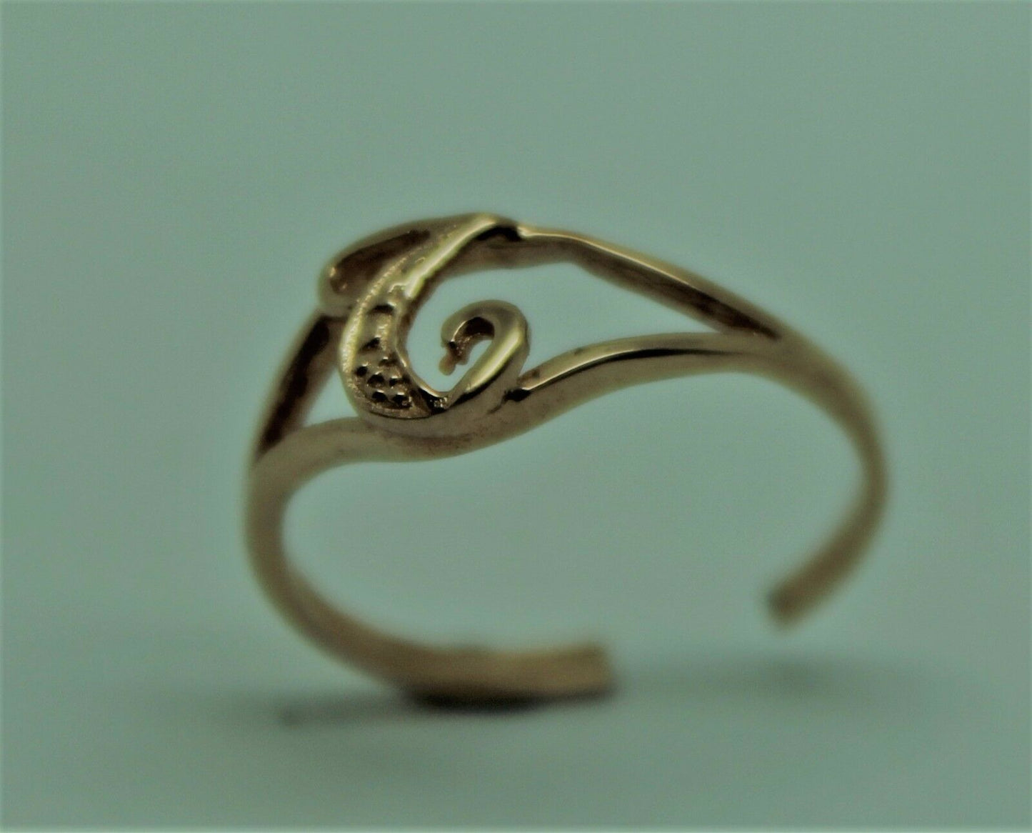 Genuine Solid 9ct 9k Yellow Or Rose Or White Gold 375 Initial Toe Ring T