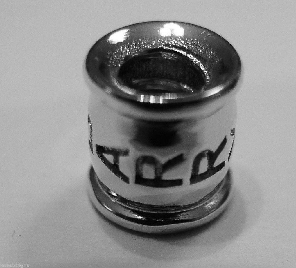 Genuine 9ct Yellow or Rose or White Gold or Sterling Silver Custom Made Barrel Bead With Your Name