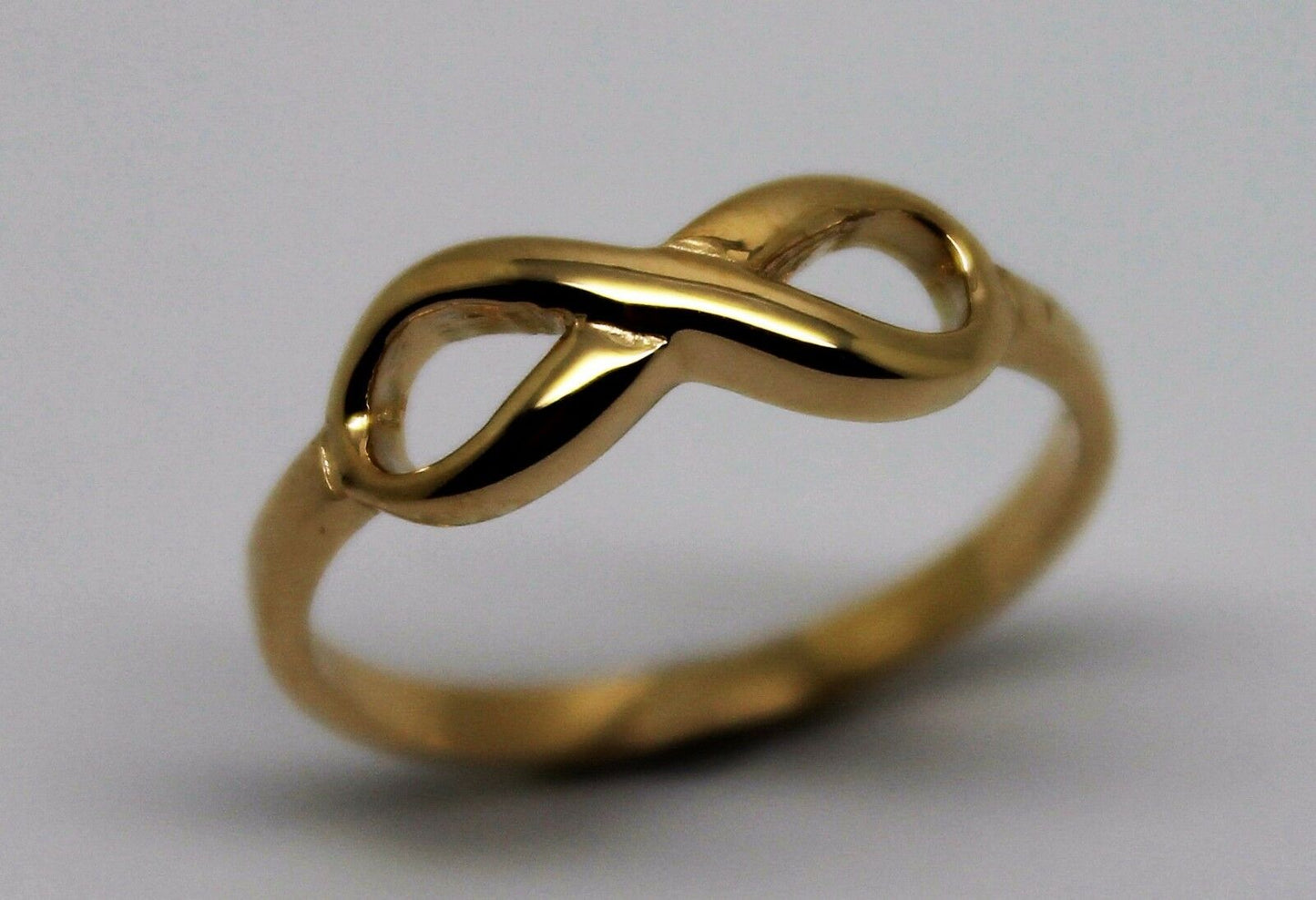 Genuine 9ct Yellow, Rose or White Gold Solid Infinity Ring Size J
