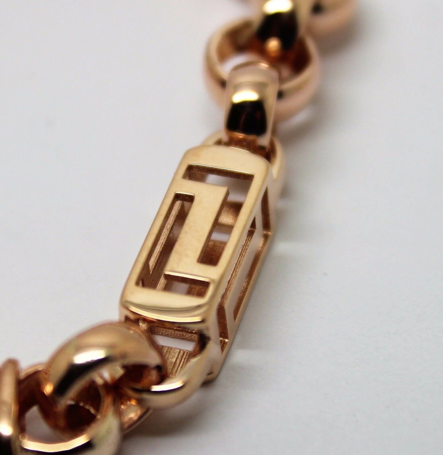 Heavy Solid 9ct Yellow, Rose or White Gold Solid Belcher & Greek Key Bracelet