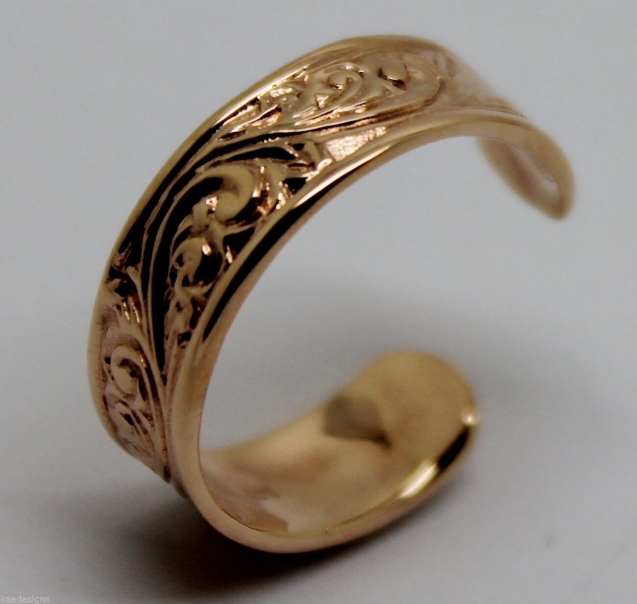 Genuine Solid 9ct Yellow or Rose or White Gold or Sterling Silver Weave Toe Ring 334