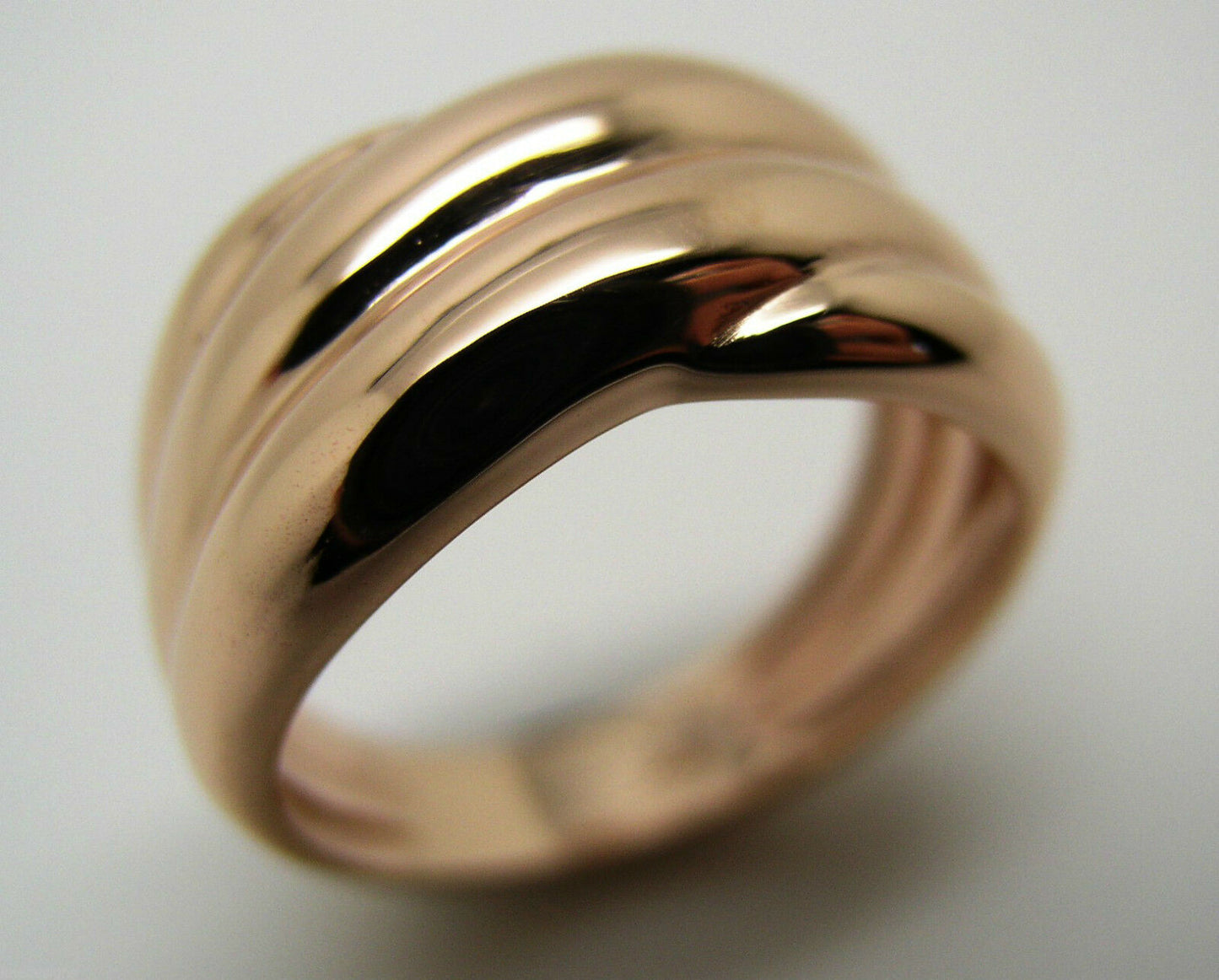 Kaedesigns Size T / 9 5/8 New Genuine 9ct 9k Yellow, Rose or White Gold Heavy Ridged Dome Ring
