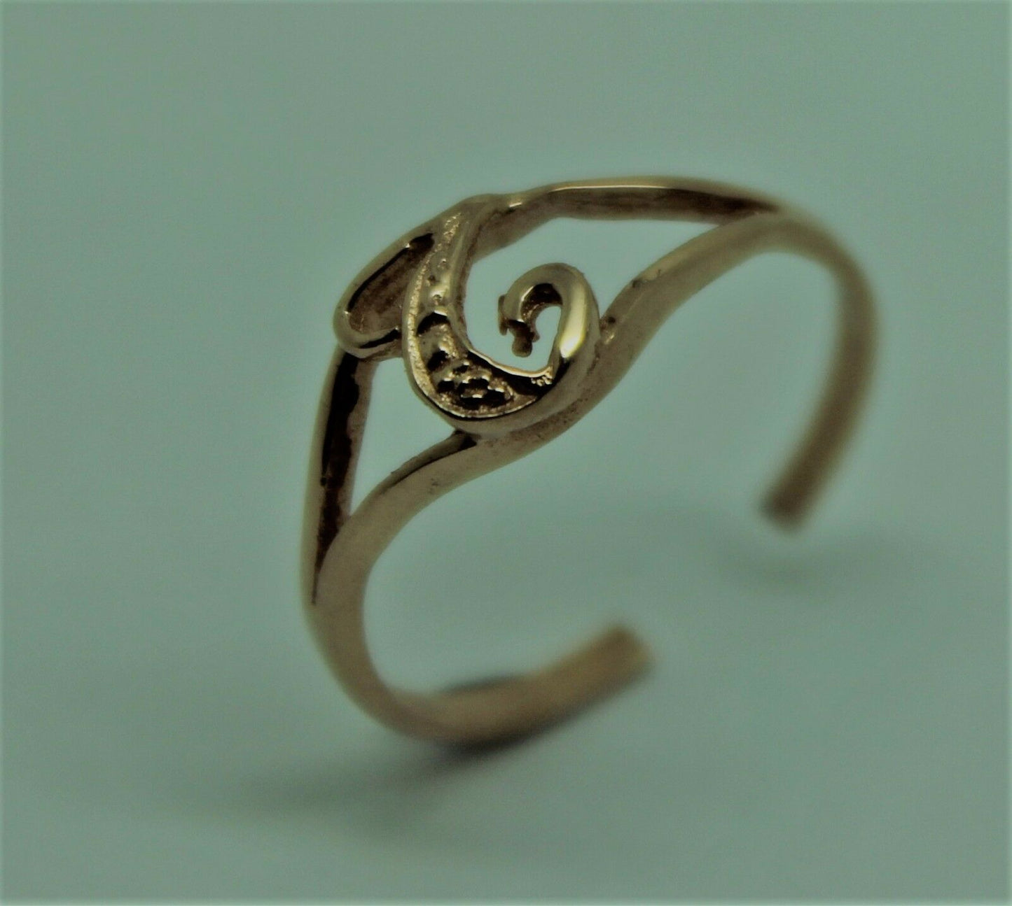 Genuine Solid 9ct 9k Yellow Or Rose Or White Gold 375 Initial Toe Ring T