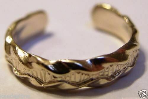 Genuine 9k 9ct Yellow or Rose or White Gold Toe Ring 326