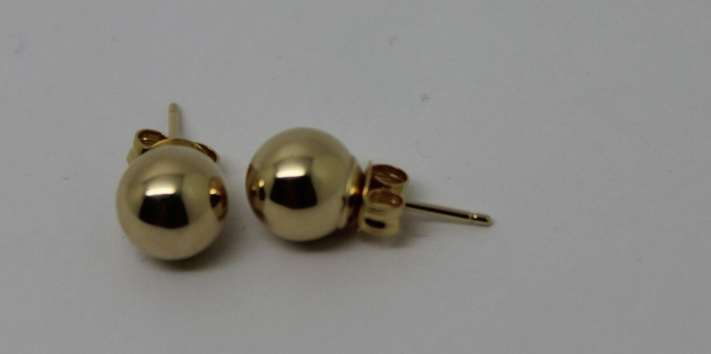 Kaedesigns Genuine 14ct Yellow Gold 7mm Stud Ball Earrings