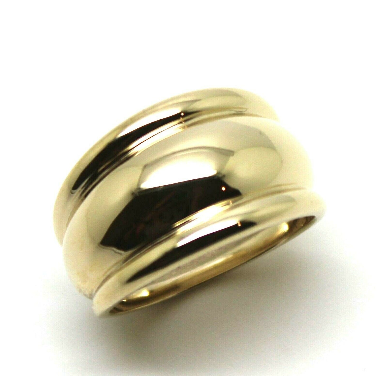 Size P / 7 1/2 9K 9Ct Yellow, Rose or White Gold Heavy Solid Extra Large 13mm Dome Ring