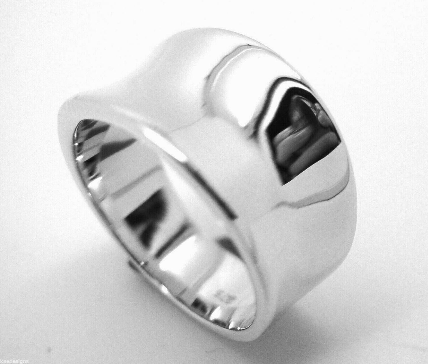 Kaedesigns Genuine Full Solid 9ct 9kt Yellow, Rose or White Gold Concave Dome Ring 250
