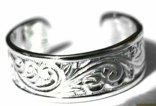 Genuine Solid 9ct Yellow or Rose or White Gold or Sterling Silver Weave Toe Ring 334