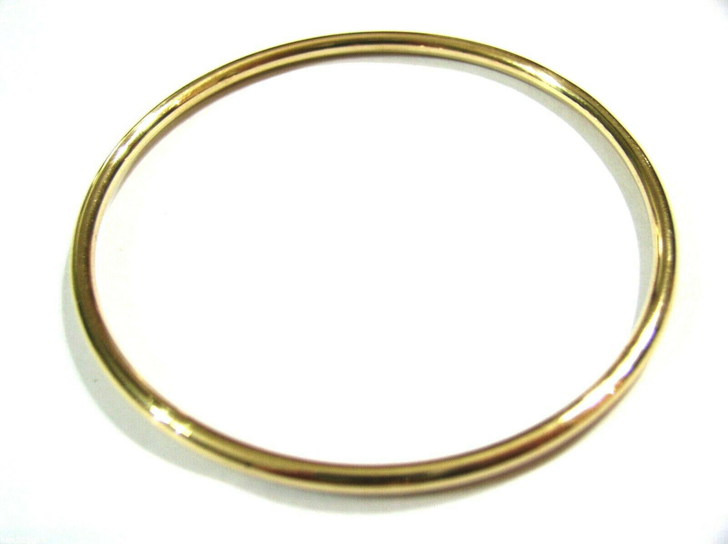 Genuine 9ct 9kt FULL SOLID Heavy Yellow, Rose or White gold 4mm wide GOLF bangle 63mm inside diameter