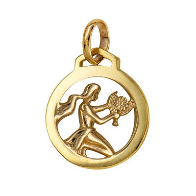 Genuine New 12mm Sterling Silver 925 or 9ct Yellow Gold Pendant / Charm - Virgo