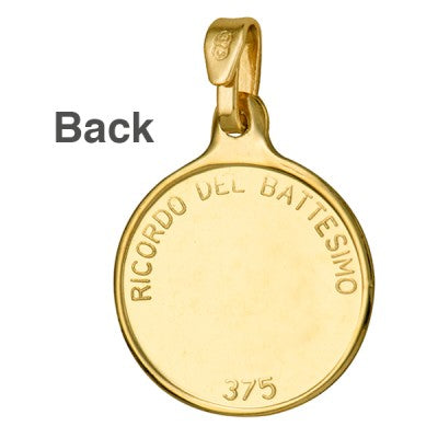 Genuine Fine Silver or 9ct Yellow Gold, Solid Baptism Medal Christian 16mm wide