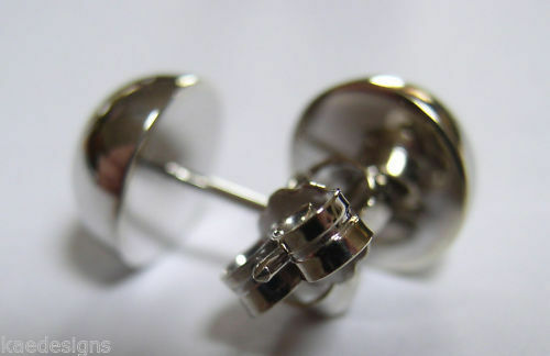 Genuine New 9ct Yellow, Rose or White Gold Euro Half 8mm Ball Stud Earrings