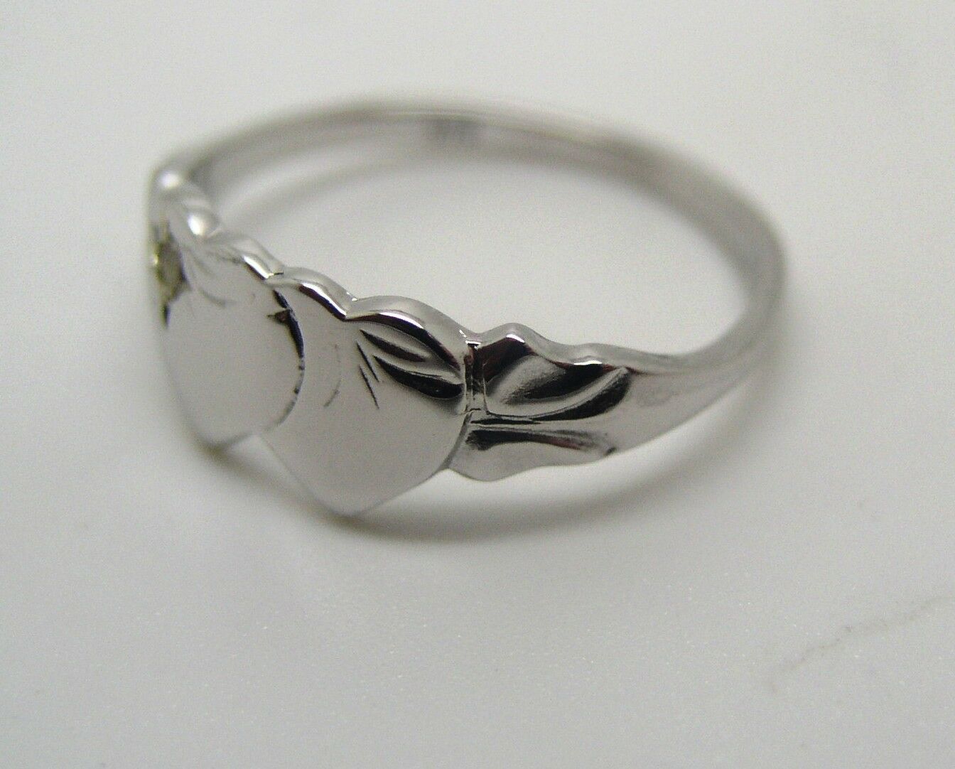 Size N Genuine Solid New 9ct 9kt Yellow, Rose or White Gold Diamond Double Heart Signet Ring