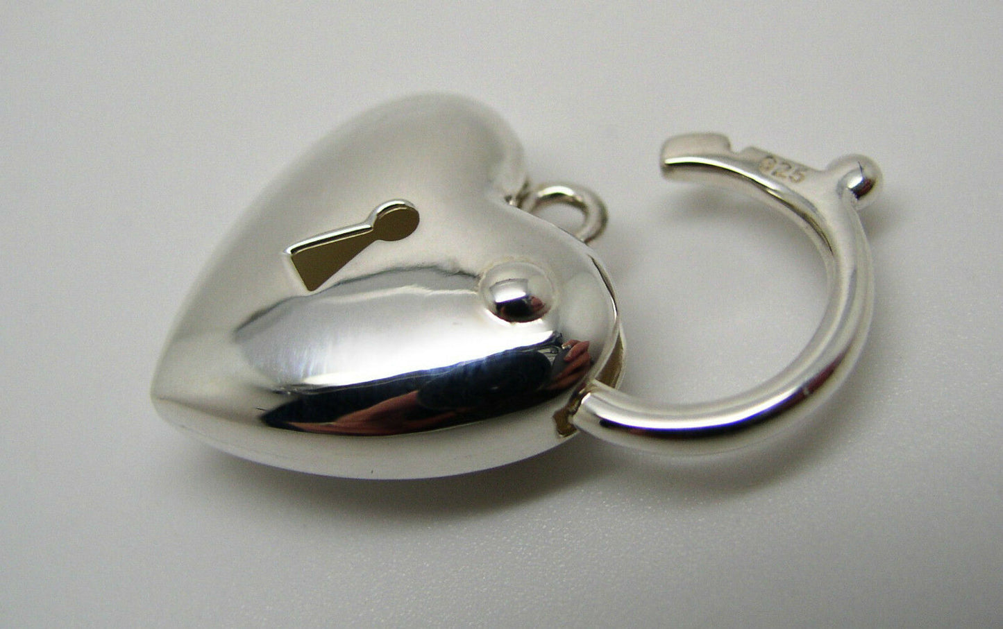Genuine Sterling Silver 925 Bubble Heart Padlock Pendant 15mm x 22mm
