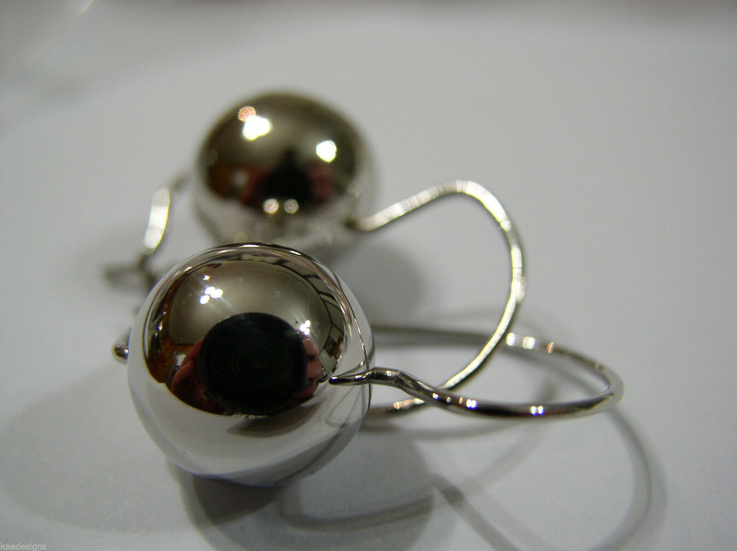 Kaedesigns New Genuine 9ct 9k Yellow, Rose or White Gold 12mm Euro Plain Ball Drop Earrings