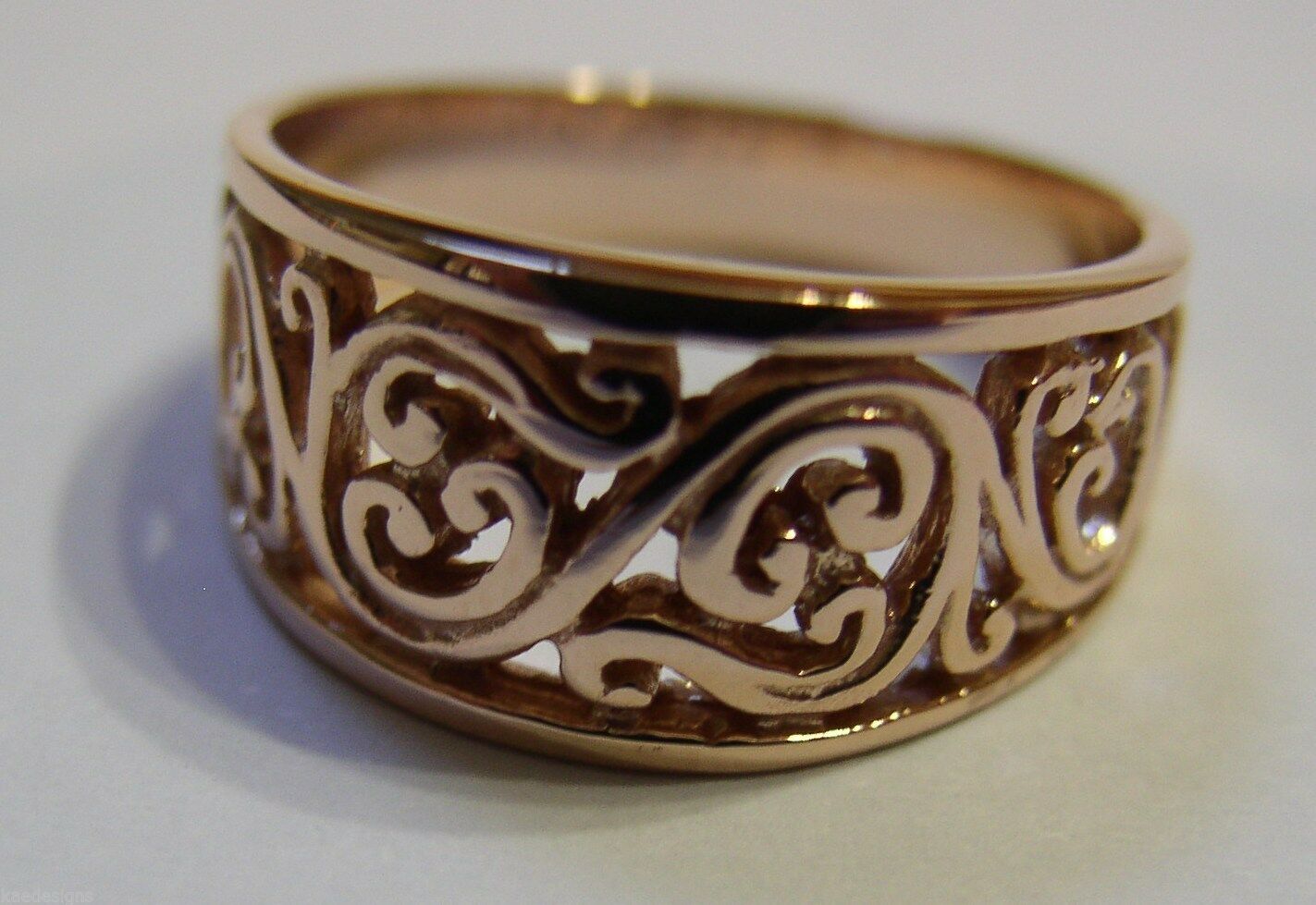 Size N Kaedesigns Genuine 9ct Full Solid Wide Yellow, Rose Or White Gold Filigree Flower Swirl Ring 336