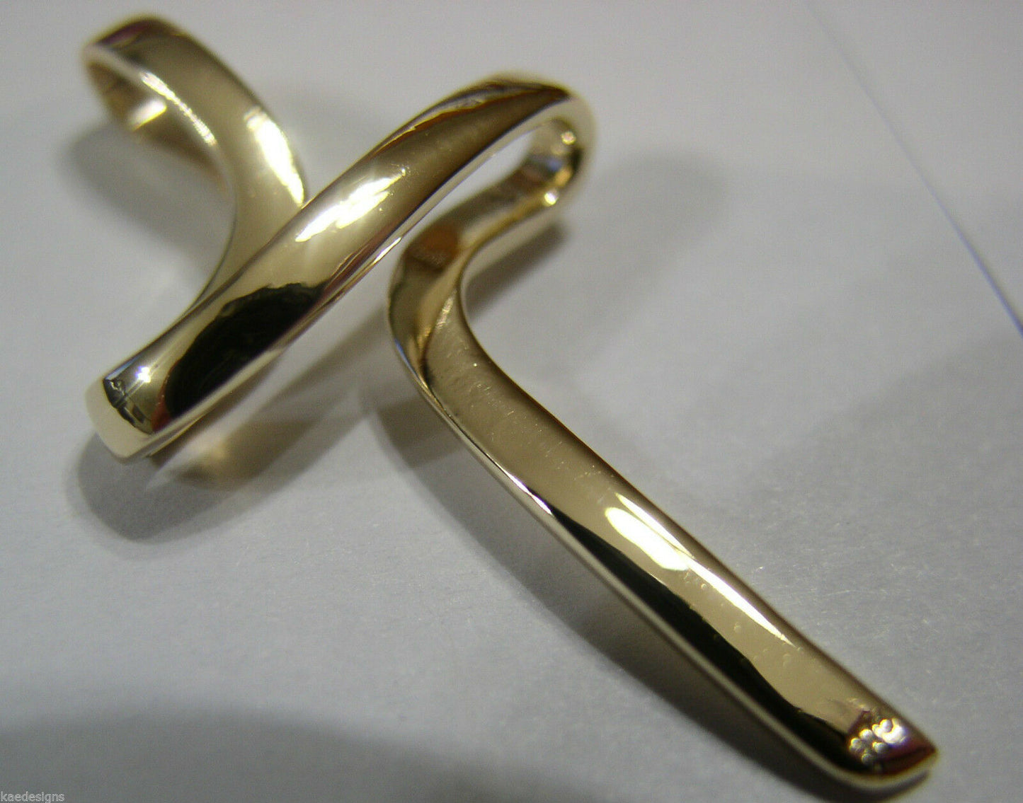 Kaedesigns, Genuine Large Modern 9ct 375 Yellow, Rose or White Gold Cross Crucifix Pendant 277