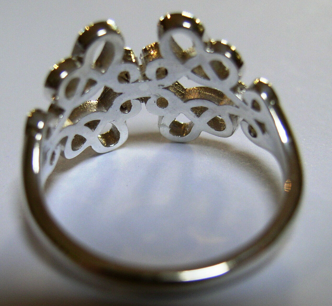 Solid New Genuine 9ct 9kt White Gold Hallmarked 375 Fancy Celtic Swirl Ring 421