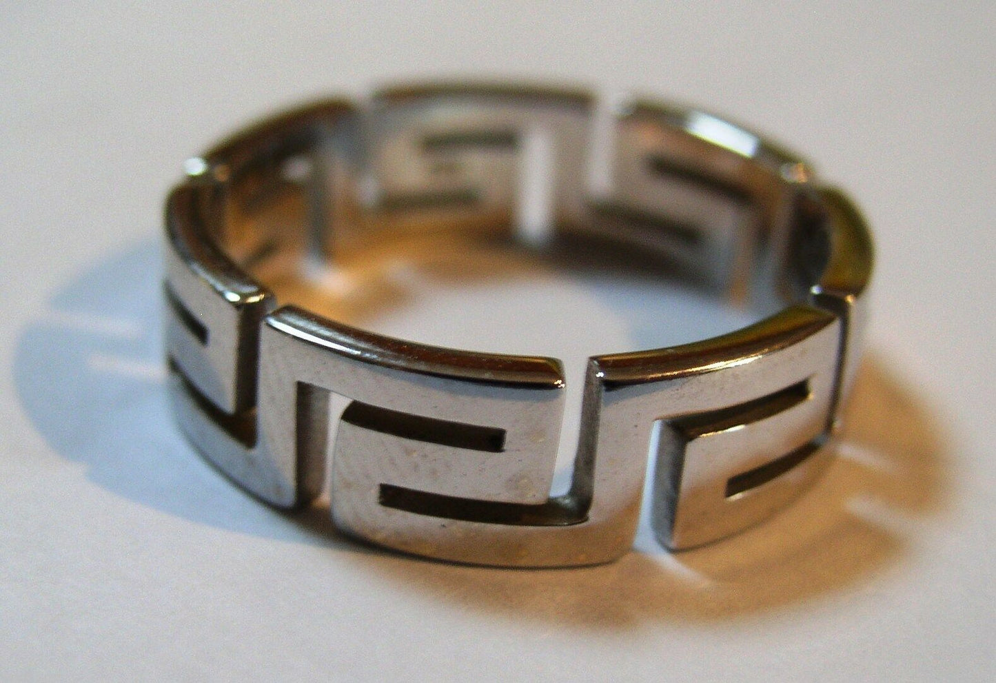 Kaedesigns Size Z 1/2 Genuine Full Solid 9ct 9K Heavy White Gold Greek Key Ring