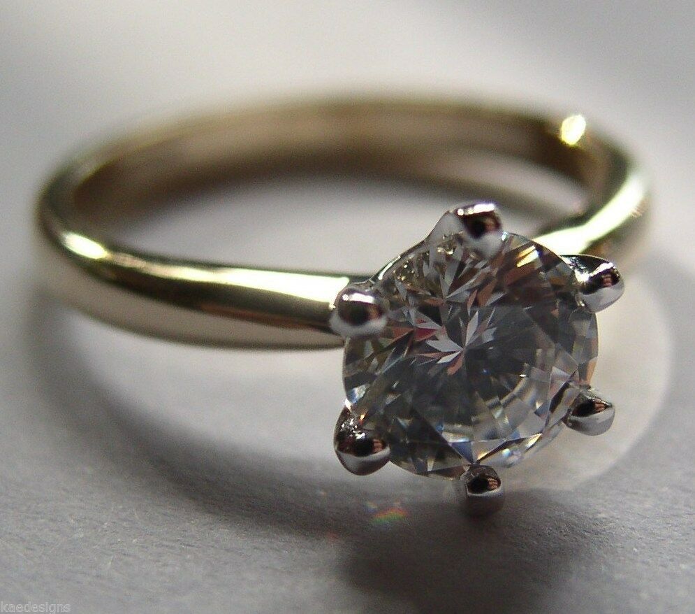 Kaedesigns, Genuine 9ct Solid Yellow Gold + White Gold setting Ring