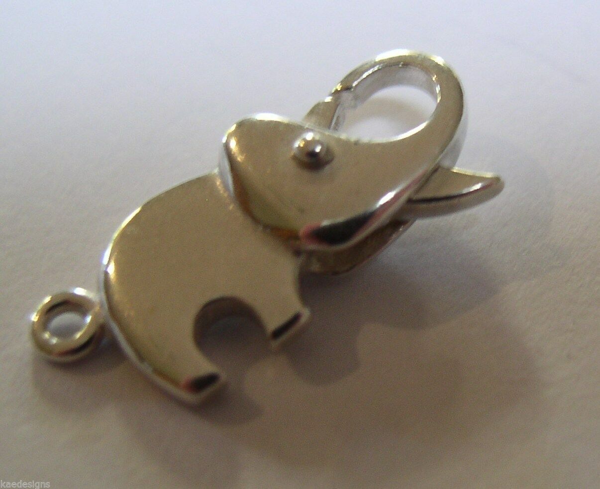 Genuine Sterling Silver Elephant Parrot / lobster clasp Clasp