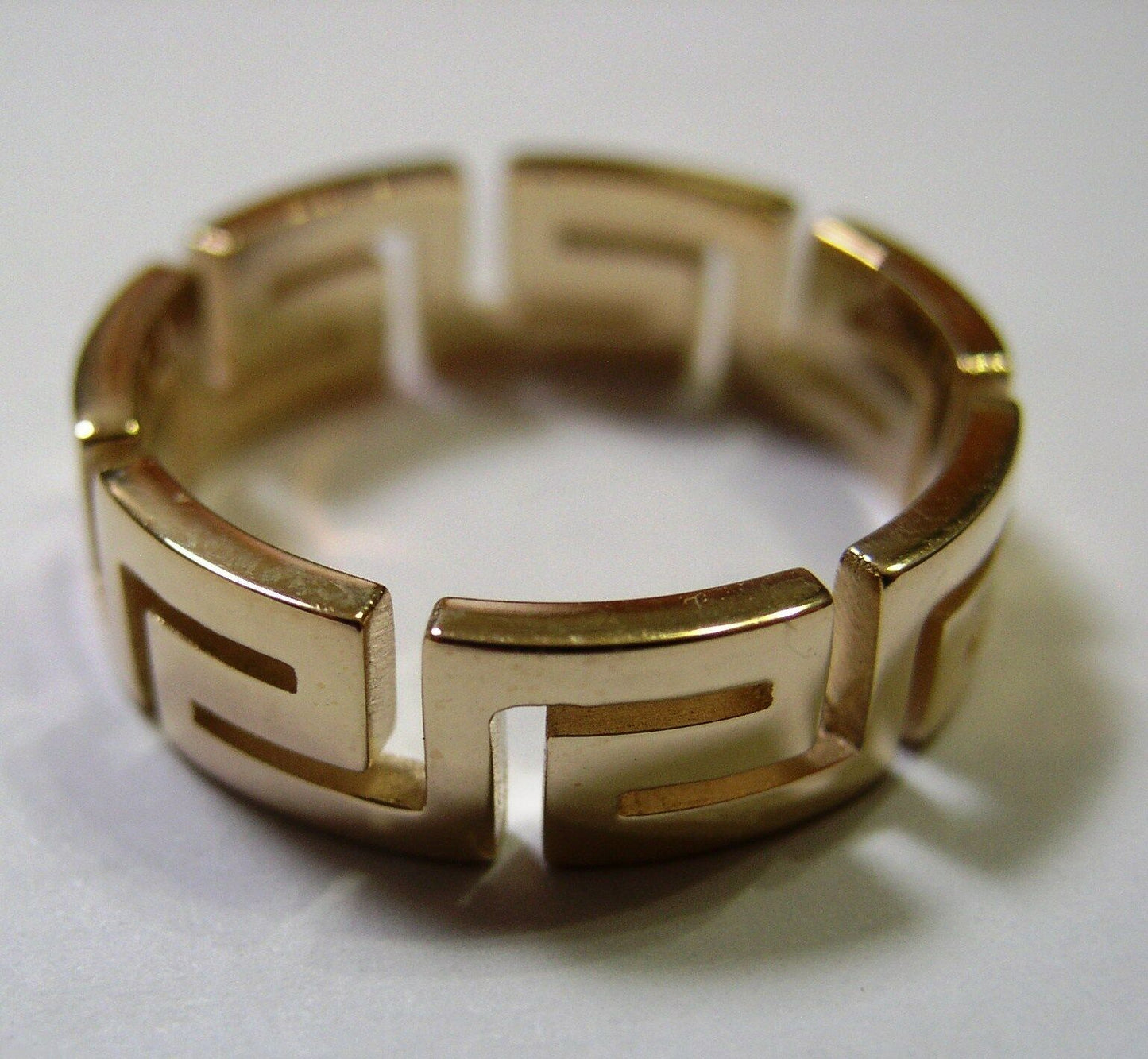Kaedesigns New Size S 1/2 Solid 9ct 9k Heavy Yellow Gold Greek Key Ring