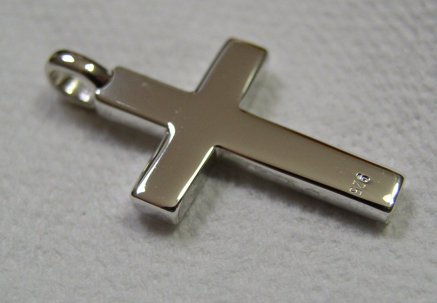 Kaedesigns Full Solid New Sterling Silver 925 Plain Cross Pendant 8mm bale