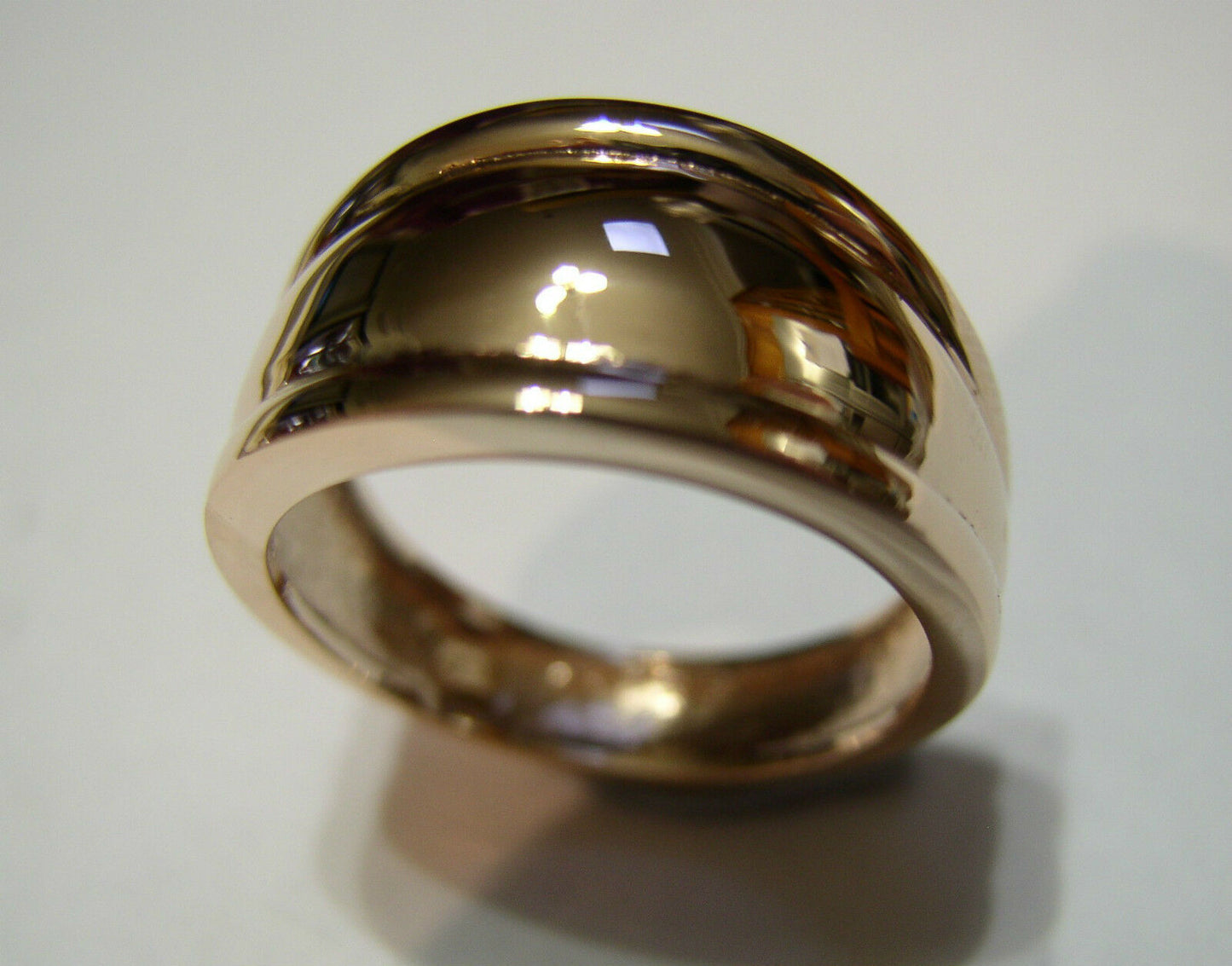 Size L Kaedesigns, 9ct 9kt Full Solid Yellow, Rose or White Gold Thick Dome Ring 12mm Wide