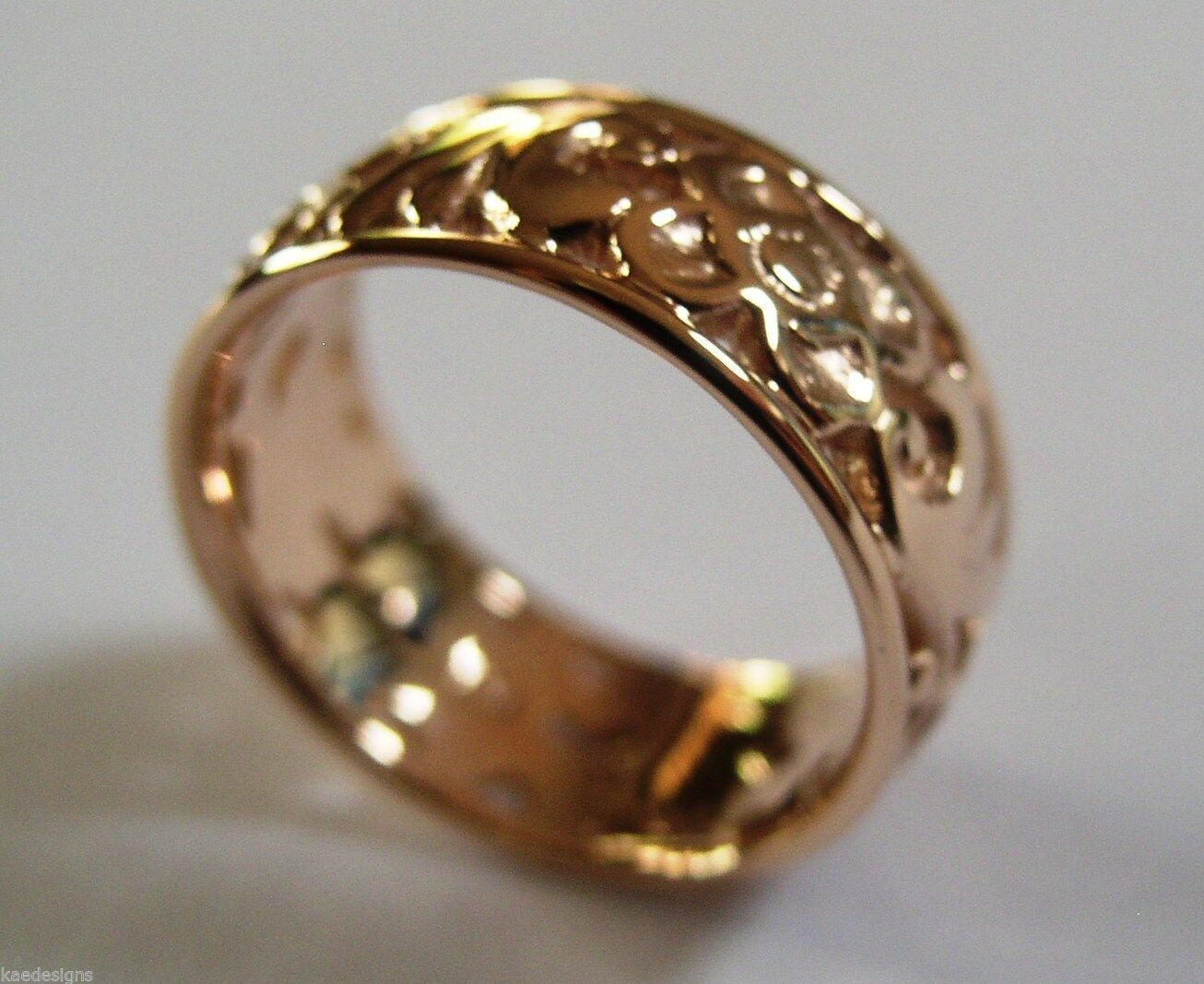 Size Q Genuine Full Solid 375 9ct 9kt Yellow, Rose or White Gold Filigree Ring