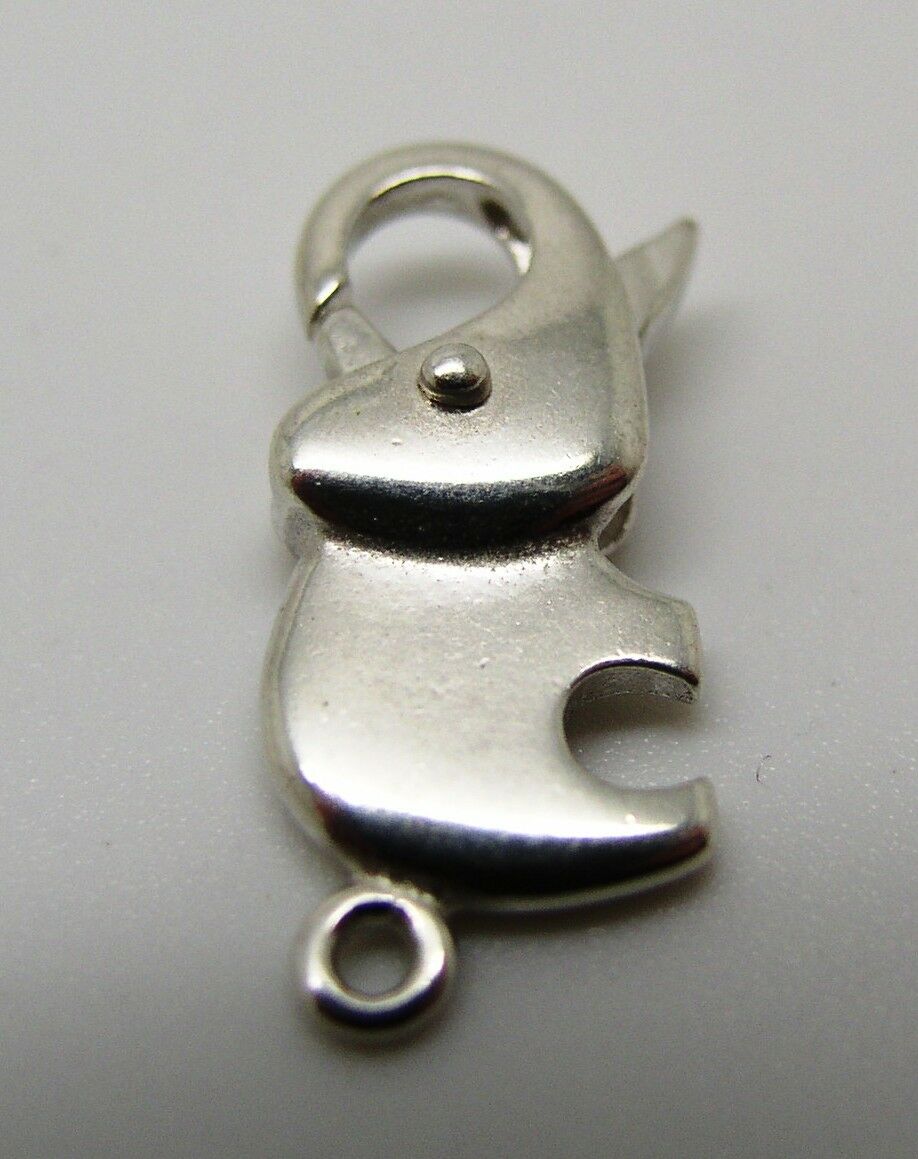 Genuine Sterling Silver Elephant Parrot / lobster clasp Clasp