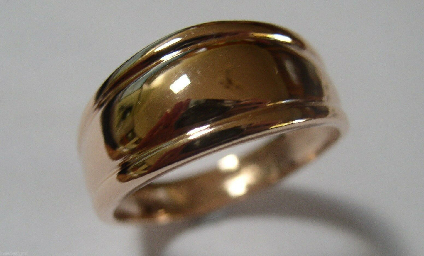 Kaedesigns, Genuine 9ct Full Solid Yellow, Rose or White Gold Thick Dome Ring 10mm Wide Size X
