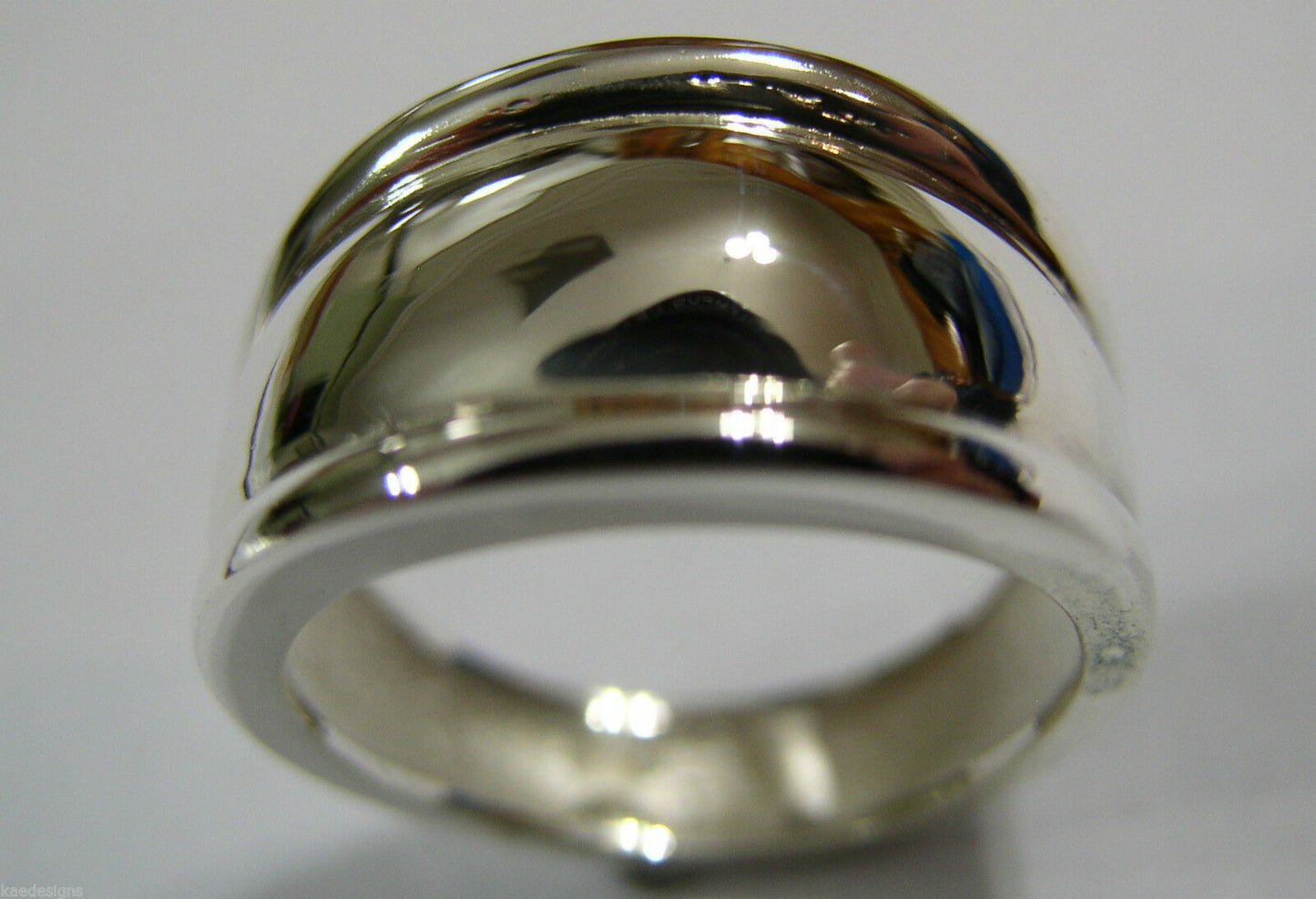Size L, Kaedesigns, Genuine Sterling Silver 925 Thick Dome Ring 12mm Wide