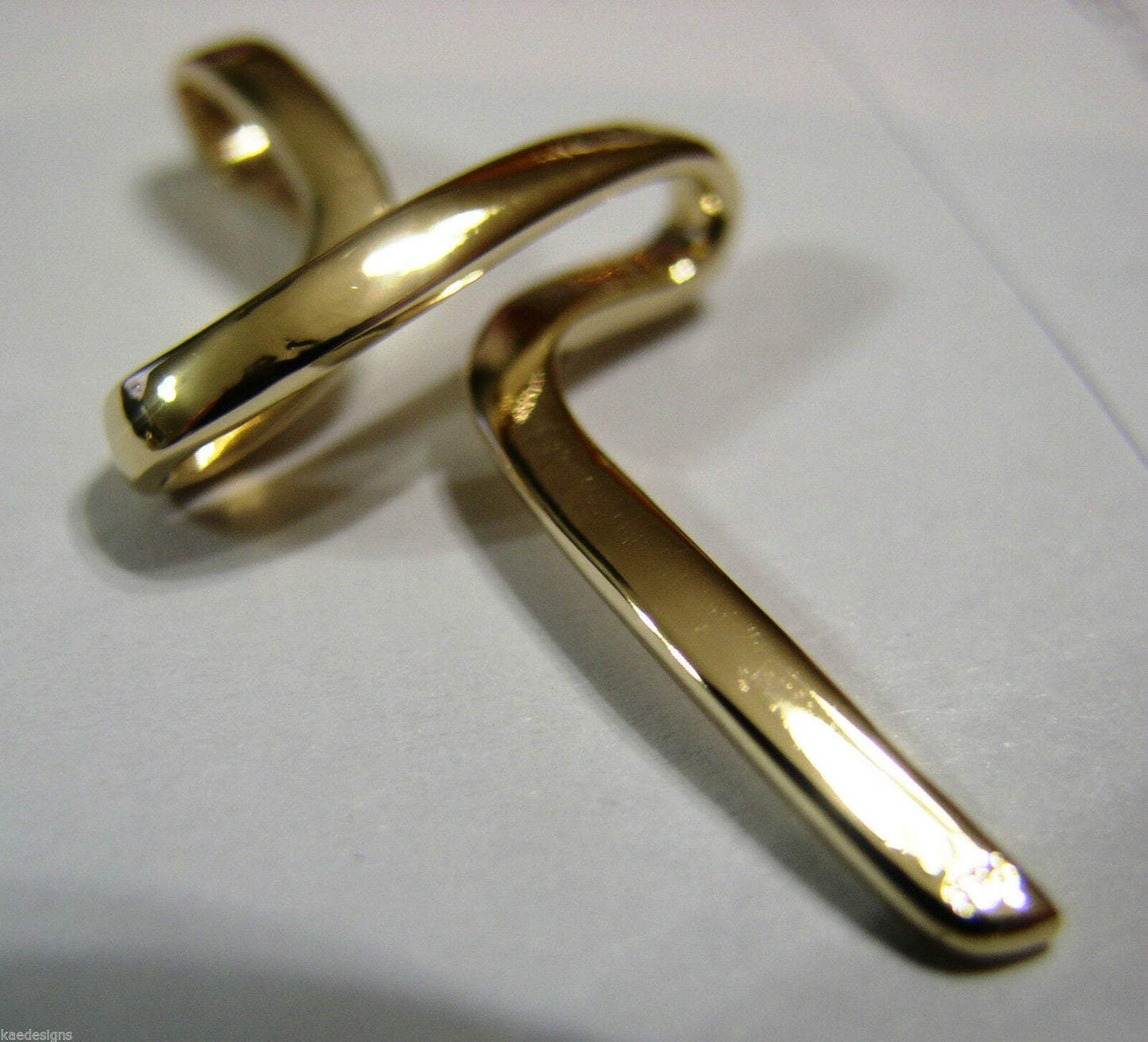 Kaedesigns, Genuine Large Modern 9ct 375 Yellow, Rose or White Gold Cross Crucifix Pendant 277
